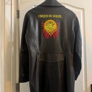 **Super Rare** Cirque Du Soleil Black Heavy Leather Coat